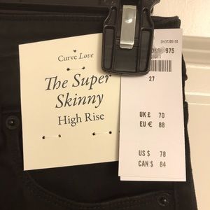 Curve Love High Rise Super Skinny Black Ankle Jeans